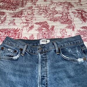 Agolde Los Angeles Nico High Rise Raw Hem Rooted Slim Womens Jeans Sz 29